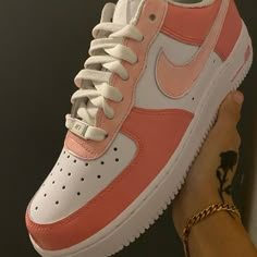 Brand New, Custom Made By Me @Ashnicolette_ Size 8.5 Women Size 7 Men/Youth Casual White Nike Air Force 1, Casual Pink Nike Air Force 1 With Gum Sole, Colourful Air Force 1, Casual Pink Custom Sneakers With Air Max Cushioning, Casual Pink Nike Air Force 1 For Streetwear, Pink Leather Nike Air Force 1 Casual Shoes, Nike Air Force 1 Pink Sports Shoes, Custom Nike Airforce 1 Pink, Nike Shoes Women Air Force Pink