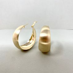 Matte Gold Hoop Earrings, Hoop Earrings Large, Hoops Gold, Brass Hoops, Gold Flats, Lightweight Earrings, Large Hoop Earrings, Light Weight Earrings, Gold Hoops