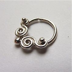 Cool Septum Jewelry, Piercing For Migraine Relief, Orr Piercing, Nose Ring Septum, Belly Dance Jewelry, Daith Earrings, Silver Nose Ring