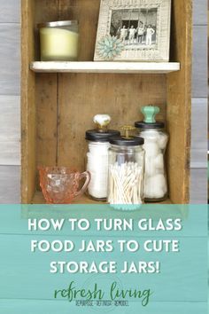 an old wooden box filled with jars and other items