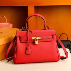 Free U.S. shipping. Style: Commuting , color:Red, suite for season：Spring, Summer, Autumn, Winter ，Anniversary, Going out, Material Genuine Leather, Red Leather Handbags Satchel Bags Red Top Handle Bag With Lock, High-end Red Shoulder Bag, High-end Red Crossbody Bag, High-end Red Shopping Bag, Designer Red Office Bag, High-end Red Bag With Detachable Handle, High-end Red Crossbody Shoulder Bag, High-end Red Shoulder Bag With Detachable Handle, Luxury Red Bag With Lock