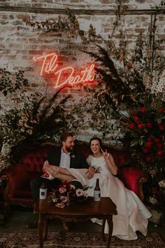 Beer Garden Wedding, Salon Party, Edgy Wedding, Neon Led Sign, Tiny Wedding, Rock Wedding, Warehouse Wedding, Dark Wedding