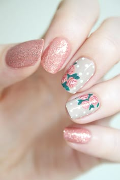 Floral Nail Designs, New Nail Designs, Flower Nail Designs, Her Nails, Floral Nail Art, Latest Nail Art, Nail Tattoo, Spring Nail Art, Fabulous Nails