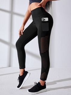 Micro-elastic Full-length Athleisure Leggings, Black Breathable Mesh Activewear With 4-way Stretch, Black Compressive Sporty Leggings, Black High-stretch Sportswear Leggings, Black Micro-elastic Leggings For Sports, Top Stitching, Sports Leggings, Active Wear For Women, Women's Leggings