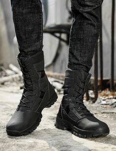 Garren Men's Military Boots | Ultrasellershoes.com – Ultra Seller Shoes Techwear Boots, Rock Climbing Shoes Men, Mens Military Boots, Rock Climbing Shoes, Buy Boots, Mens Hiking Boots, Mountaineering Boots, Trekking Shoes, Desert Boot