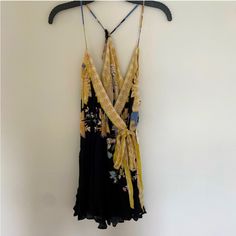 Easy Trendy Outfits, Border Print, Floral Border, Free People Dresses, Free People Dress, Yellow Black, Black N Yellow, Trendy Outfits, Wrap Dress