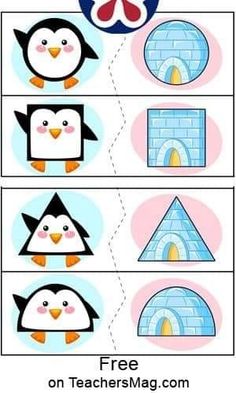 penguin and penguin house cut outs for preschool