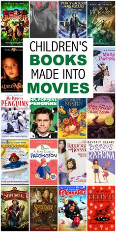 children's books made into movies with the title overlaying them in green