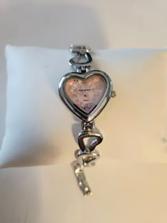 coquette Silver Heart Watch, Vintage Saat, Heart Shaped Watch, Hard Jewelry, Matching Watches, Heart Watch, Dope Jewelry, Girly Accessories, Classy Jewelry