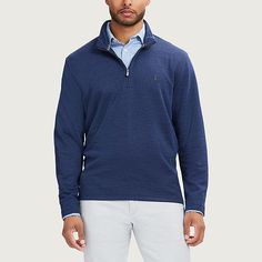 It's a lightweight layer you'll want to wear year-round. Cut from a soft cotton-blend that's machine washable, this comfortable quarter-zip pairs well over a button-down shirt for days in the office or over a polo or tee for weekends around town. Features: Stretch FabricClosure Type: Pullover Head, ZipperFit: Classic FitNeckline: Collar NeckSleeve Length: Long SleeveFiber Content: 62% Cotton, 38% PolyesterFabric Description: FleeceCollar: Zip CollarCare: Tumble Dry, Machine WashCountry of Origin Quarter Zip Men, Quarter Zip Pullover, Quarter Zip, Mens Long Sleeve, Round Cut, Stretch Fabric, Button Down Shirt, Cotton Blend, The Originals