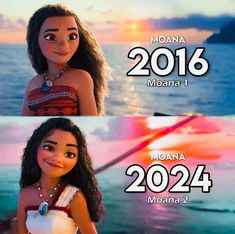 moana and moana from moana's moana movie are shown in the same