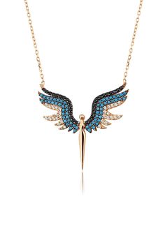 "925 Sterlin Silver Small Angel Wings Necklace *An exclusive gift jewelry for you and your loved one * Elegant Design: Beautifully aligned Angel Wings-shaped. * Material: High-Quality Real Solid 925 Sterling Silver (92.5% silver) * Dimension: 0.9inch (22mm) by 0.8 inch (20mm) * Guaranteed Satisfaction: We guarantee your satisfaction. *Fast & Free Shipping: Orders ready for shipment at our warehouse by the next business day * It's elegant and it can be worn daily. *Color: Rose Gold * Chain Le Angel Figure, Wing Jewelry, Angel Jewelry, Piercings Unique, Special Necklace, Angel Pendant, Wing Necklace, Necklace Chain Lengths, Jewelry For Her