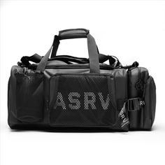 a black duffle bag with the word army printed on it