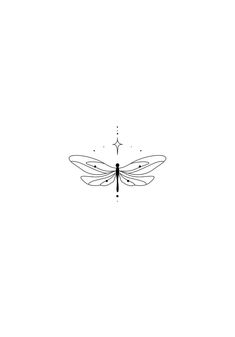 a black and white drawing of a dragonfly