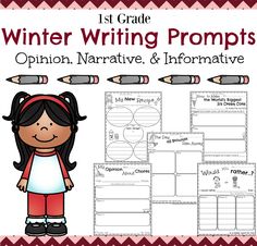 the winter writing prompts for opinion, narrative and informative students to use