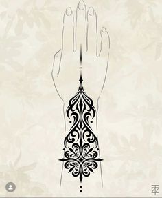 a hand with an intricate design on it