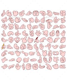 a large collection of pink hand drawn letters and numbers - decorative objects objects / objects