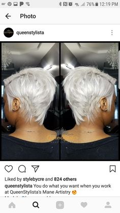 Short Platinum Hair, Short Hair Mohawk, Platinum Pixie, Natural Hair Cuts, Gorgeous Gray Hair, Haute Hair, Mohawk Hairstyles, Hair Twist Styles