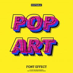 pop art font effect on yellow background