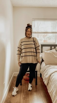 This @aerie look is one of my favorites! The bun really adds to the look! Autumn Winter Outfits Plus Size, Casual Mom Outfits Fall Plus Size, Casual Midsize Fall Outfits, Curvy Thanksgiving Outfit, Trendy Midsize Outfits, Fall 2024 Fashion Trends Plus Size, Curvy Mom Outfits Casual, Ootd Ideas Winter, Plus Size Casual Winter Outfits