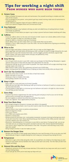 a poster with the words tips for working a night shift