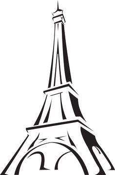 the eiffel tower is shown in black and white, as well as an image of