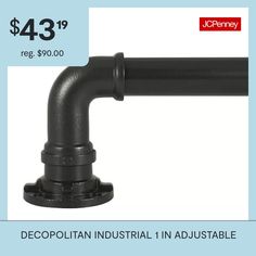 a black pipe is shown with the price label below it for $ 43 99 reg $ 90 00