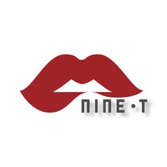 the logo for nine t with a red moustache