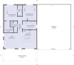 the floor plan for an office building with two rooms and one living room in it