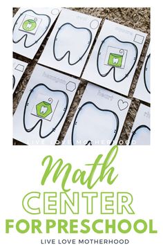 the math center for preschool is filled with pictures and words to help students learn how to use