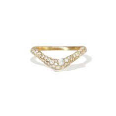 a gold ring with diamonds on it