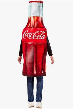 "Can't Beat the Real Thing" - Pop open a bottle of your favorite soda and kick back with friends when you are wearing this Adult Unisex Bottle of Coca Cola Costume. Settle the debate between Coke vs Pepsi once and for all when you walk into the room donning this instantly recognizable get-up. Featuring a fun foam Coca-Cola tabard tunic full of "Real Magic" that will have you ready for whatever the night brings, you'll be popping the cap off for a Cheers with friends in no time. Shoes, costume ac Coca Cola Costume, Cheers With Friends, Coke Vs Pepsi, Bottle Of Coke, Shoes Costume, Real Magic, Coke Bottle, Coca Cola Bottle, Adult Costumes