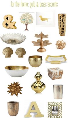 gold and brass accents for the home, gold & brass accents