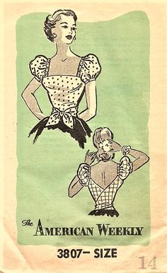 an old fashion sewing pattern from the early 1900's, featuring a woman and child