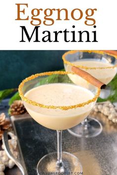 This Creamy Eggnog Martini is the best Christmas Cocktail! With vodka, amaretto and eggnog this martini is a festive drink for the holidays. Whether you make a single cocktail or a batch cocktail for a group this is an easy eggnog cocktail everyone will love. The best eggnog martini recipe. www.casualfoodist.com