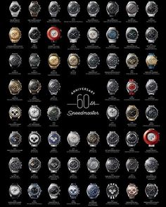 Mens Watches Guide, Speedmaster Omega, Anniversary Poster, Vintage Omega, 60th Anniversary, Omega Speedmaster