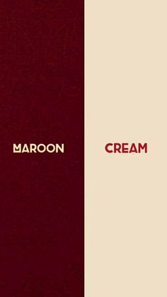 maroon and cream are the same color as each other in this graphic art work,