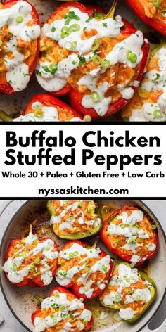 Need Dinner Recipes ? This Buffalo Chicken Stuffed Peppers{whole30 paleo glutenfree lowcarb} is worth a try Its Buffalo Chicken Stuffed Peppers, Chicken Stuffed, Health Dinner, Chicken Stuffed Peppers, Buffalo Sauce, Health Dinner Recipes, Paleo Whole 30, Diet Keto, Ranch Dressing