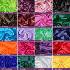 ♥♥Satin Fabrics♥♥ ⭐️Product Description⭐️ Quantity: ONE quantity Get 01 Yard and TWO quantity Get 02 Yards   Type: Handloom Content: POLYESTER Length:- 01 Meter OR per yard basis... Edge: Straight Width: 44 inches Approx. Uses Formal Gowns, Wedding Dresses, Skirts, Lining,  Tops, Party Decorations, Festival, Costumes, Crafts, etc. 20 Colors Silk Satin Fabric, Luxury Silk Satin Fabric By The Yards, Polyester Satin Charmeuse Gown Fabric Bridal Wedding Dress Satin Fabric Please Note: Actual colors Charmeuse Gown, Wedding Dress Satin, Silk Satin Fabric, Bridal Wedding Dress, Festival Costumes, Wedding Dress Fabrics, Color Palate, Wedding Dresses Satin, Fabric Accessories