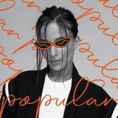 a woman with sunglasses on her face and the words poopulan over her eyes