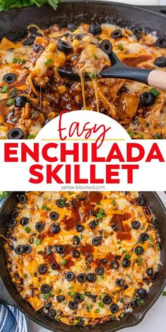 this easy enchilada skillet is the perfect way to use up leftover mexican food