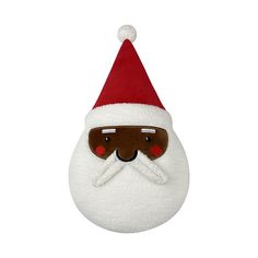 a santa claus hat and eye patch on a white background