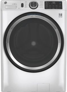 the front load washer is shown in stainless steel and has an automatic dryer