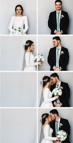 a man and woman are posing for pictures together