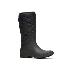 Kamik-Abigail Boot Great for fall and winter, the Abigail boot from Kamik brings style and comfort. This quilted pair's sleek sihouette makes styling a breeze, while the RubberHE waterproof shell, expandable neoprene back panel, and Town lug sole combine for a supportive fit underfoot. Click here for Boot Measuring Guide. Lug Sole, Black Boots, Bring It On, Boots, Black