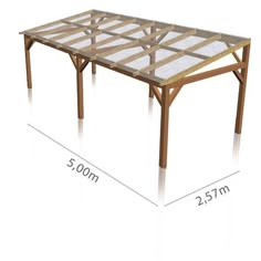 a wooden table with glass top and measurements for the frame on each side is shown