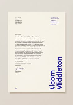 an image of a letterhead with blue ink on the front and back of it