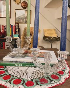 these beautiful pairs of candlestick holders have been added to the shop! Perfect for the holiday season✨🎄 #candlestickholders #candelabra #rvavintage #rvasmallbusiness #vintagedecor #holidaydecorating #tabledecor #mantledecor #glasscandleholder Candelabra Vintage, Glass Candelabra, Glass Art Deco, Christmas Mantle, 1930s Art, Rainbow Glass, Art Deco Glass, Candle Centerpieces, 1930s Art Deco