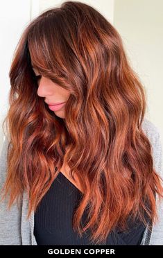 Hair Color Copper Brown, Hair Color Copper, Bright Copper Hair, Auburn Hair With Highlights, Copper Brown Hair Color, Balyage Hair, Long Auburn Hair, Copper Brown Hair, Copper Hair Color Ideas