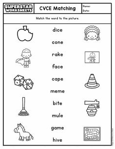 the cvce matching worksheet